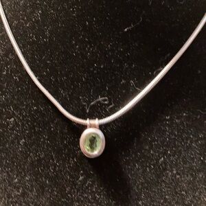 Sterling Silver and peridot or spinel
Necklace